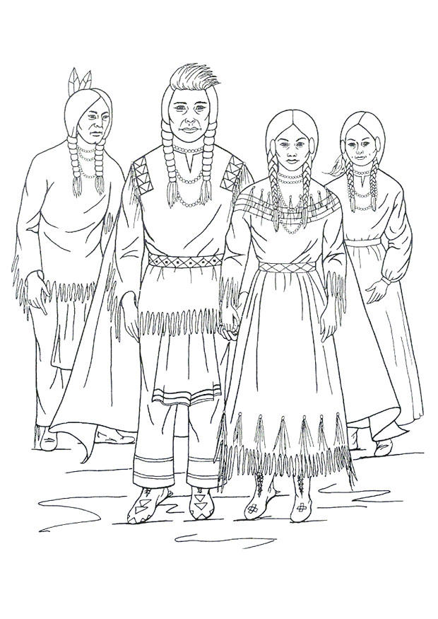 Kleurplaat nimiipu indianen