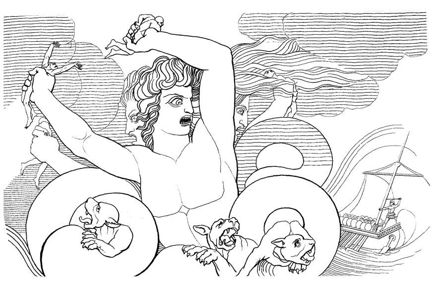 Kleurplaat oddyseus - scylla