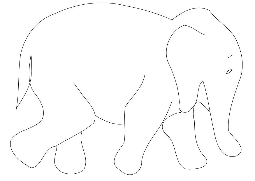 Kleurplaat olifant