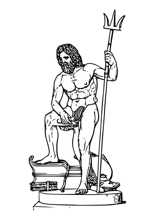 Kleurplaat poseidon