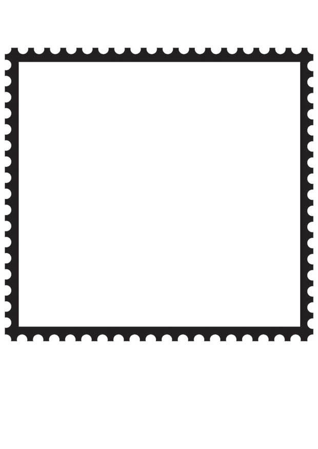 Kleurplaat postzegel vierkant