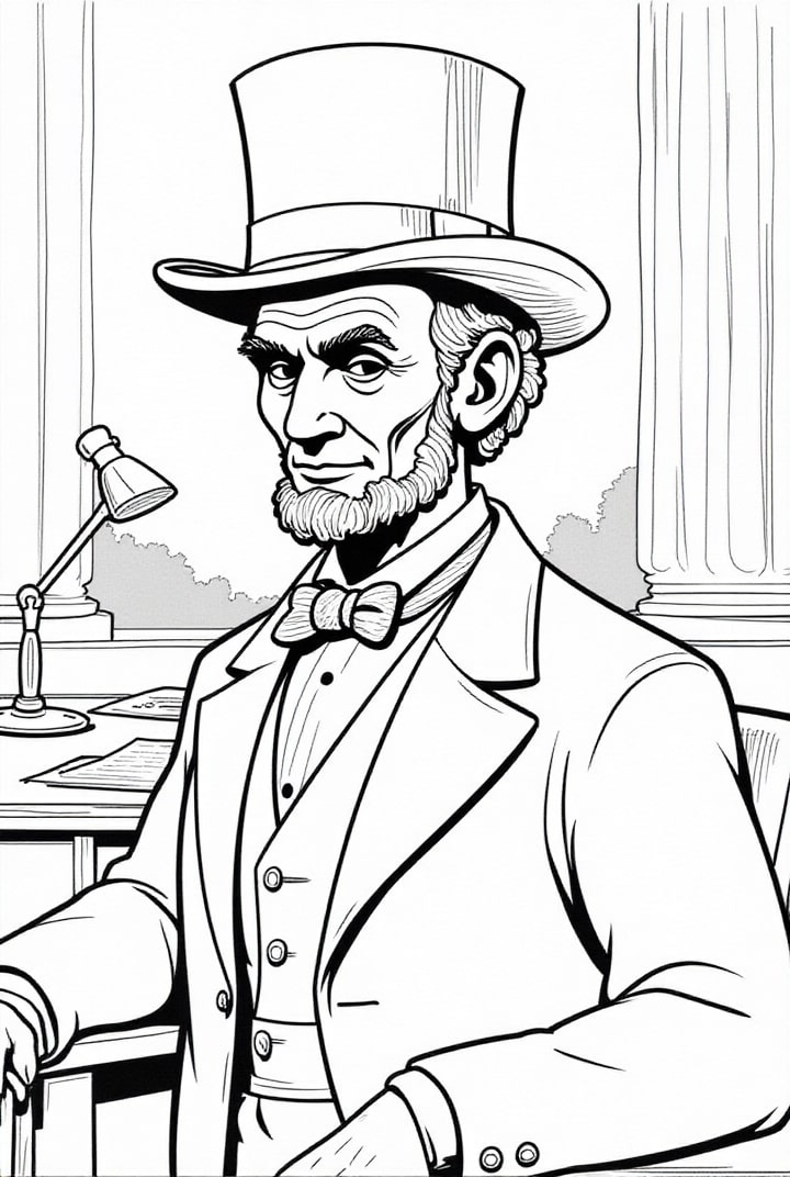 Kleurplaat president abraham lincoln
