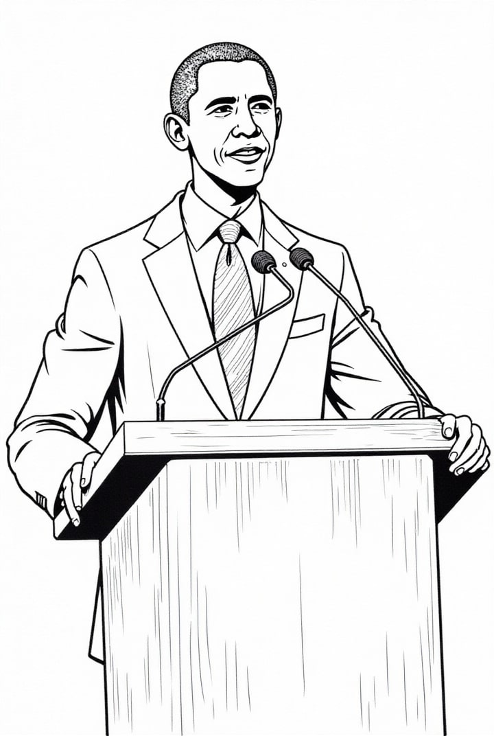 Kleurplaat president barack obama