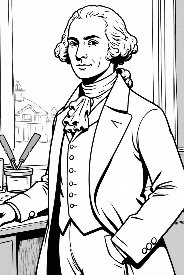 Kleurplaat president george washington