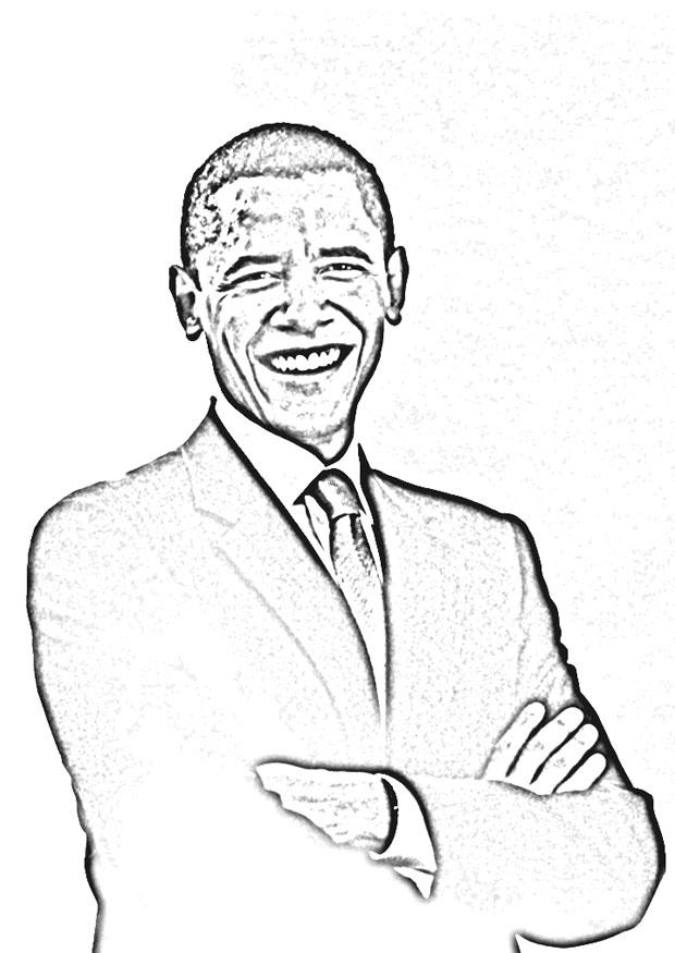 Kleurplaat president obama