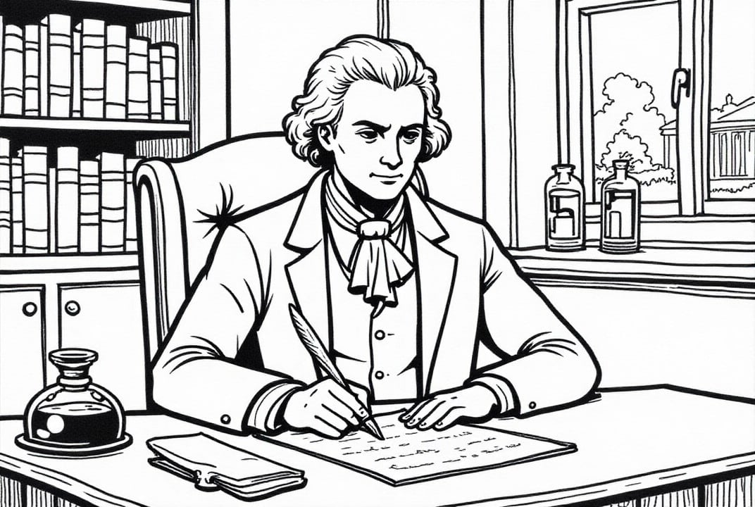 Kleurplaat president thomas jefferson