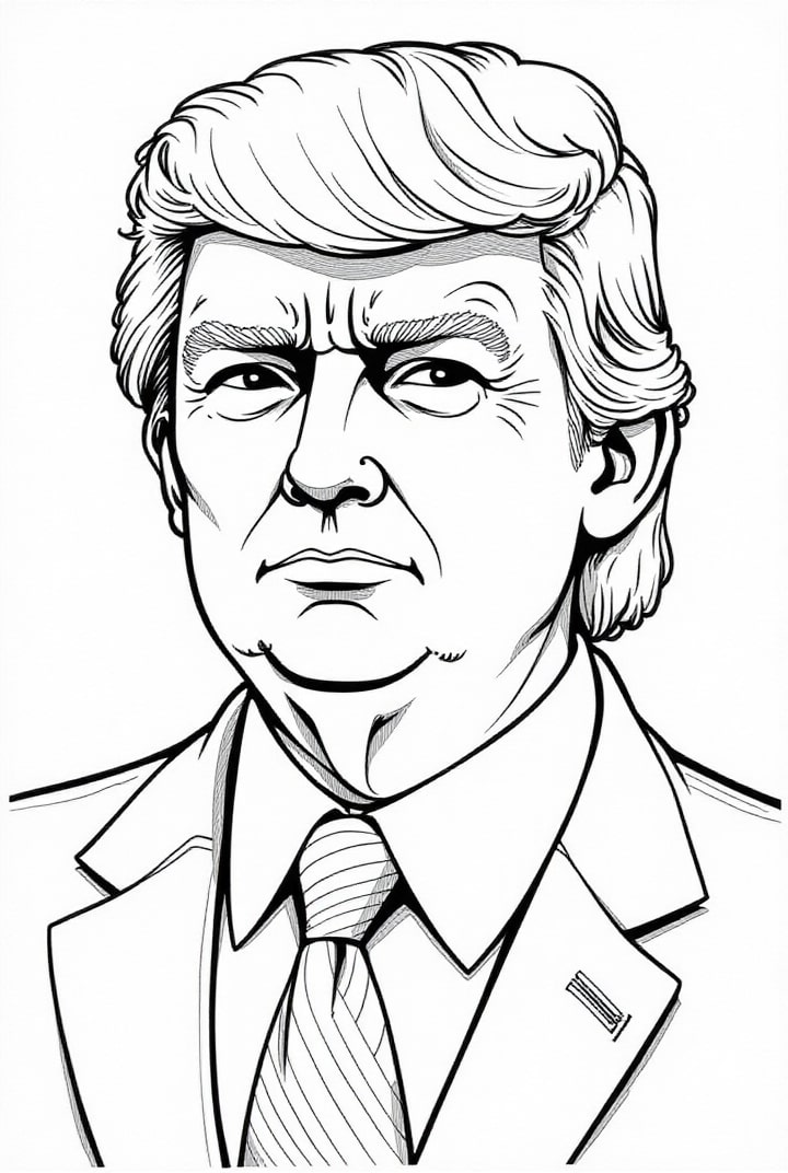 Kleurplaat president trump 