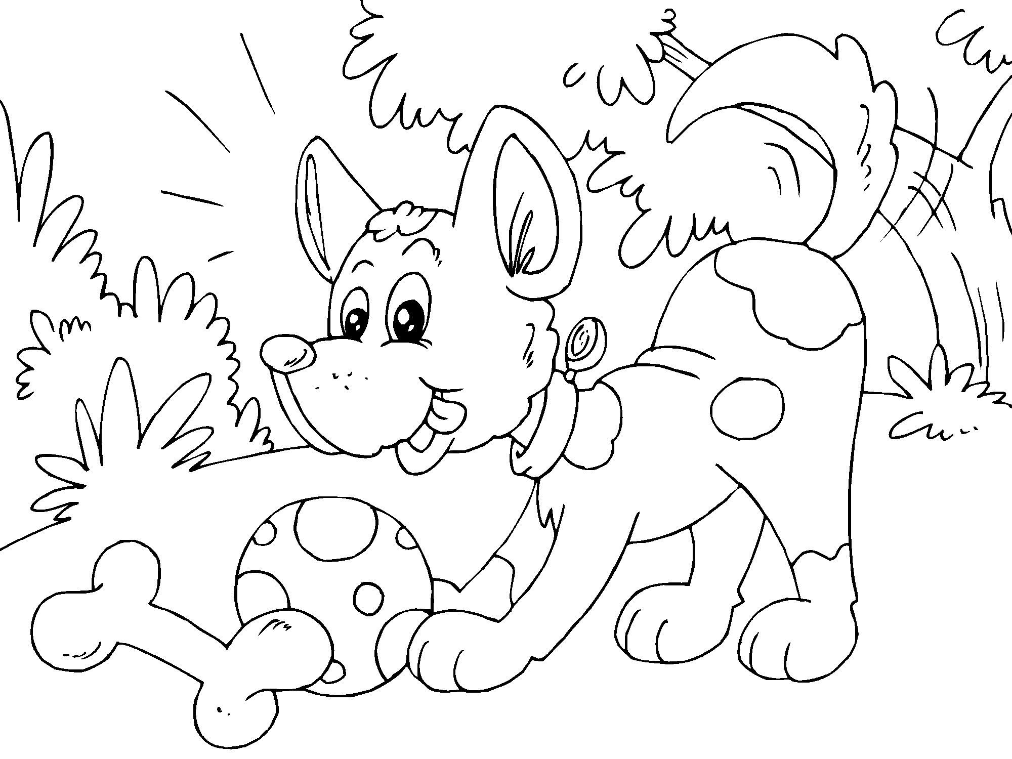 Kleurplaat puppy