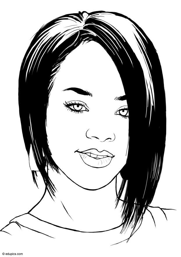 Kleurplaat rihanna