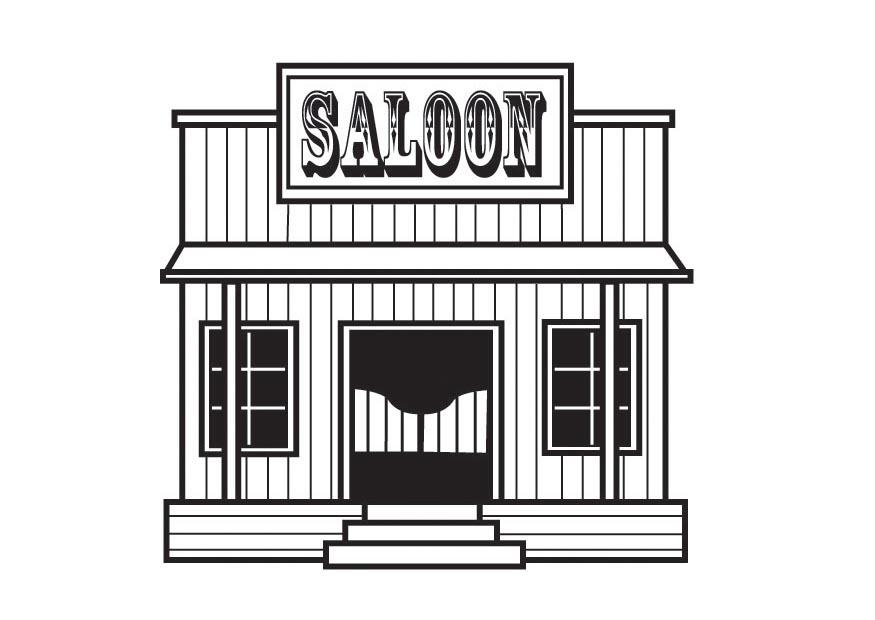 Kleurplaat saloon