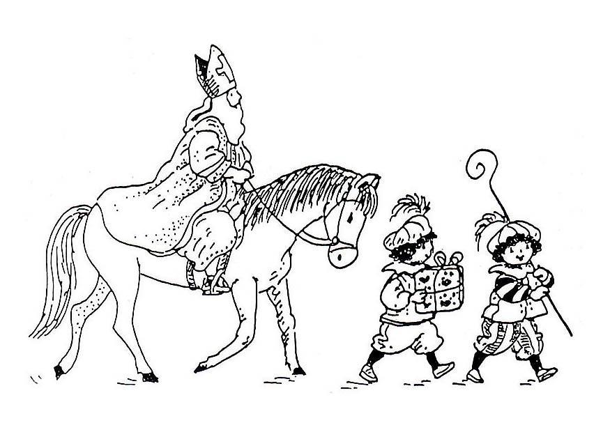 Kleurplaat sint en pieten