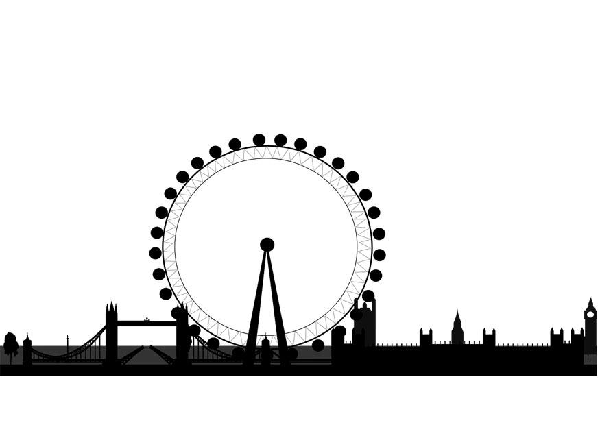 Kleurplaat skyline londen