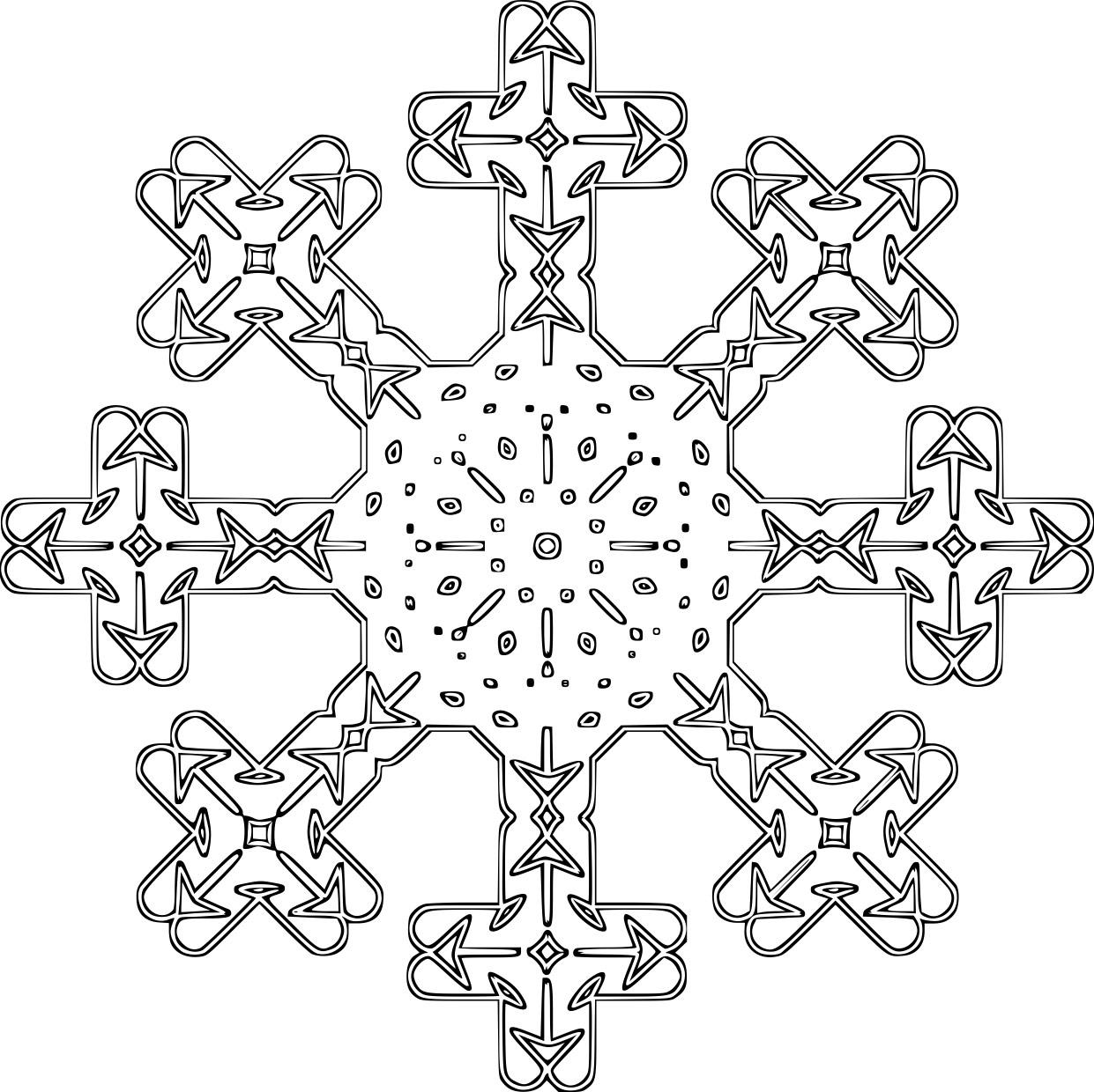 Kleurplaat sneeuwvlok