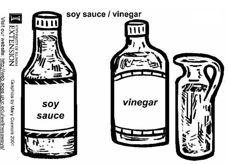 Kleurplaat soya saus - azijn