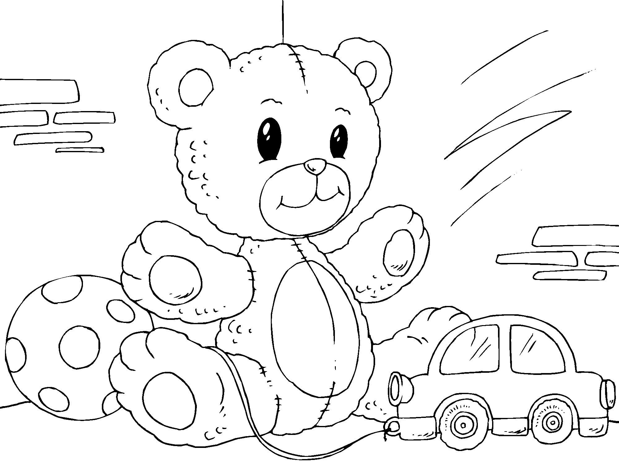 Kleurplaat teddybeer