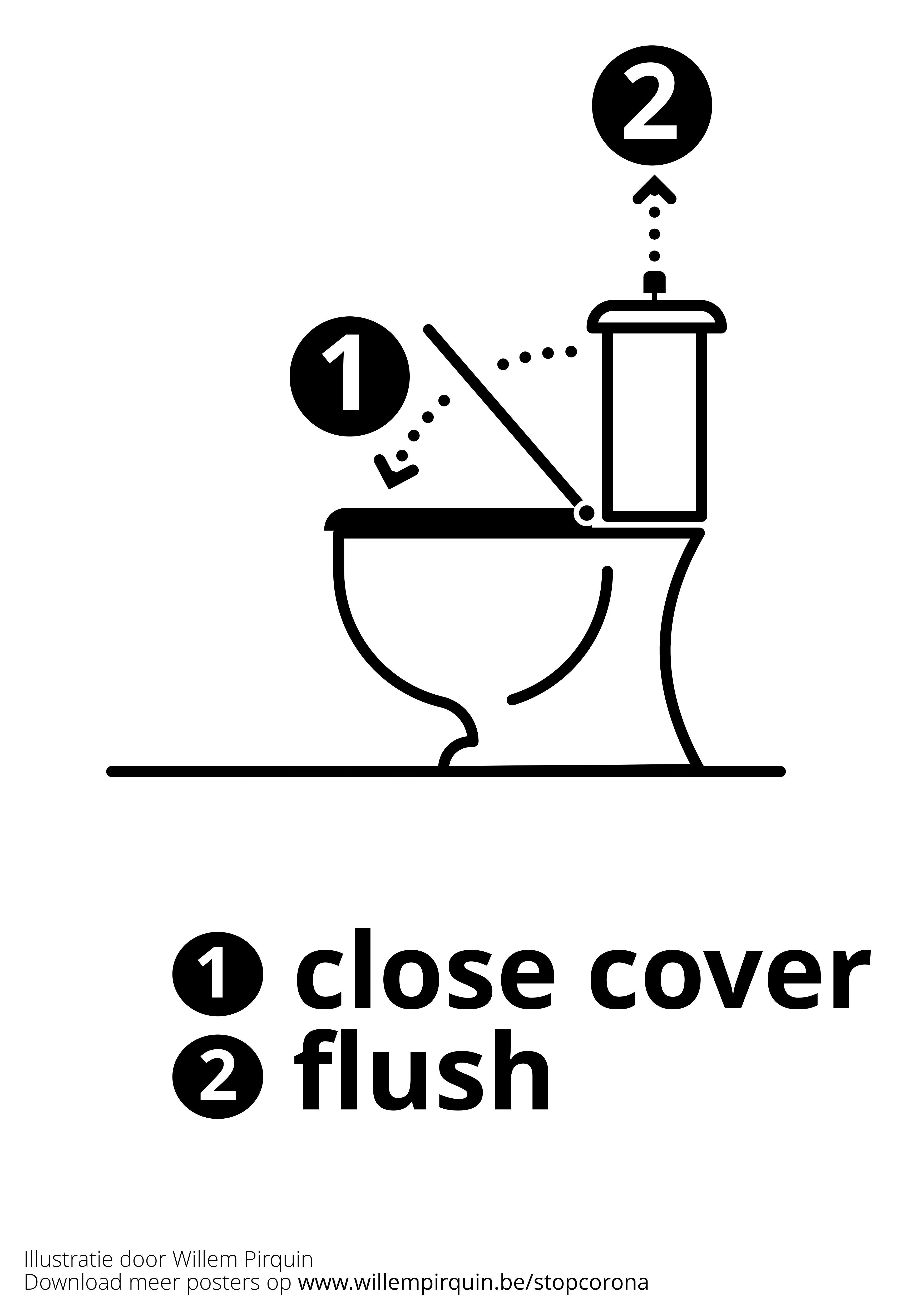 Kleurplaat toilet doorspoelen