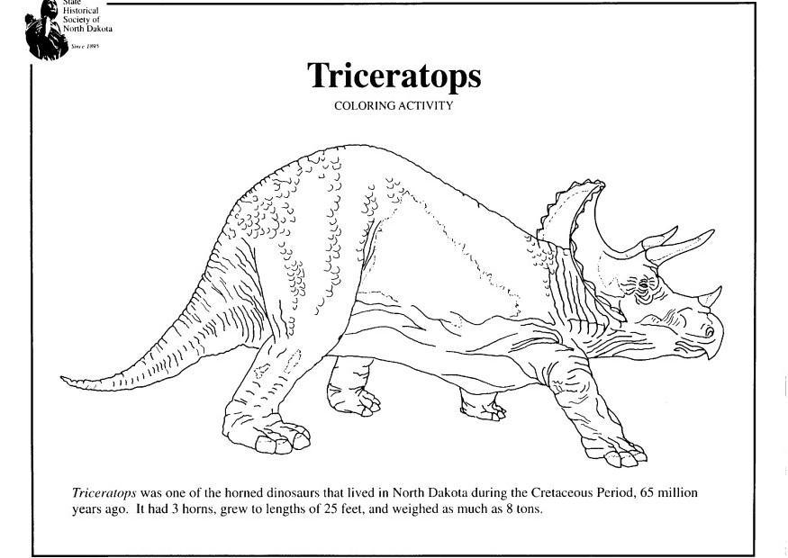 Kleurplaat triceratops