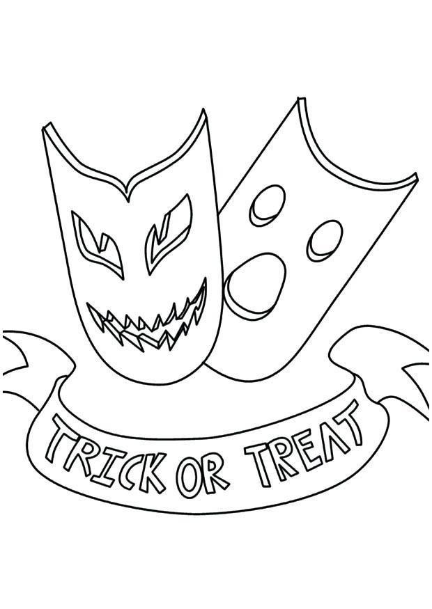 Kleurplaat trick or treat