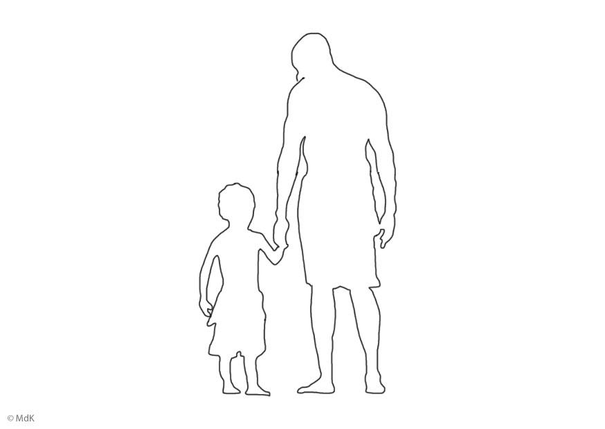 Kleurplaat vader en zoon