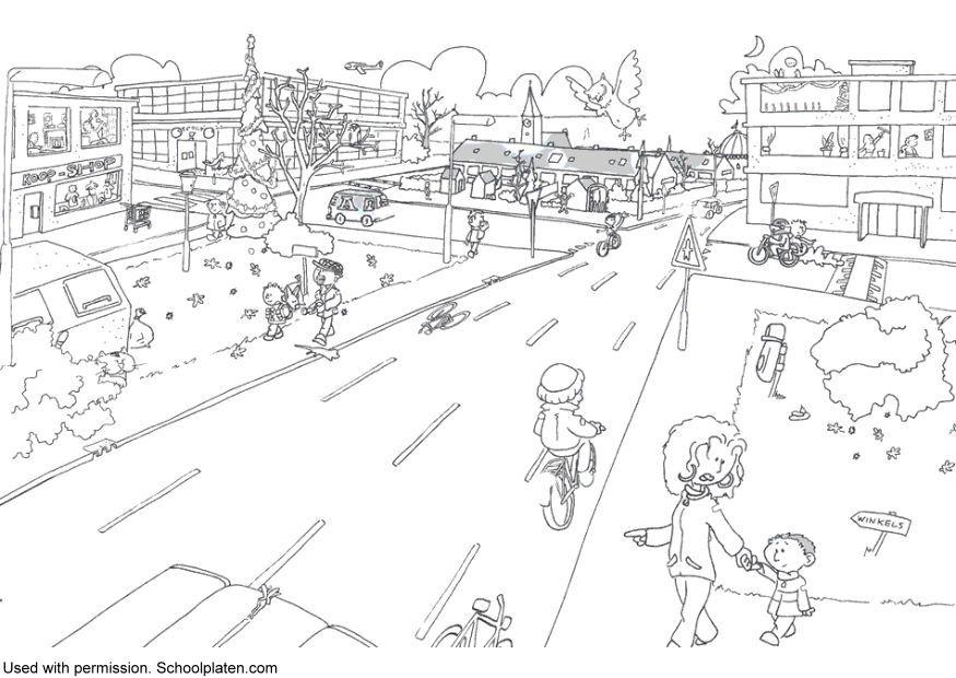 Kleurplaat verkeer