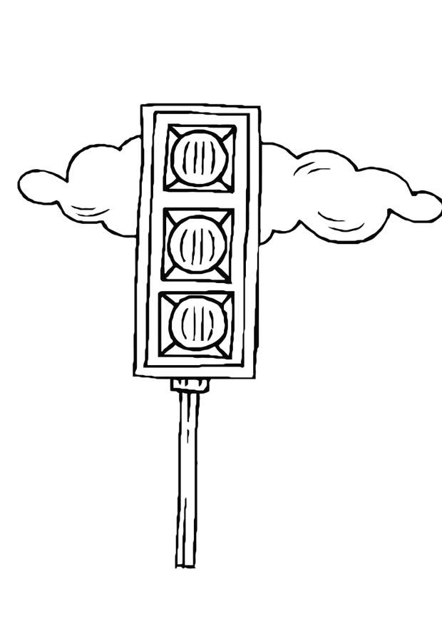 Kleurplaat verkeerslicht