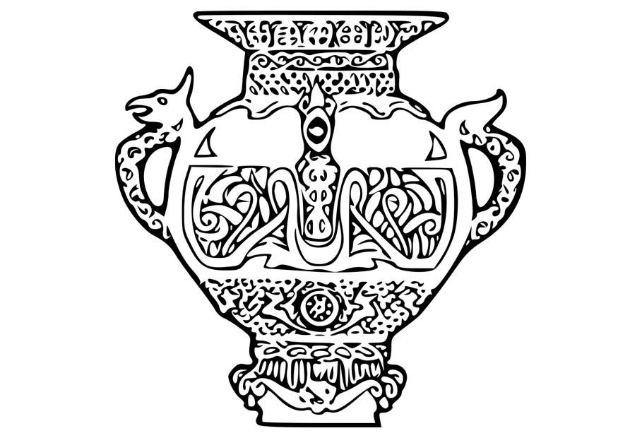 Kleurplaat viking vaas