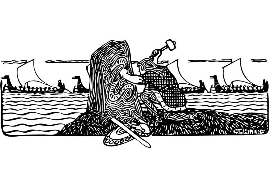 Kleurplaat vikings