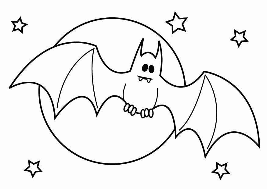 Kleurplaat vleermuis halloween