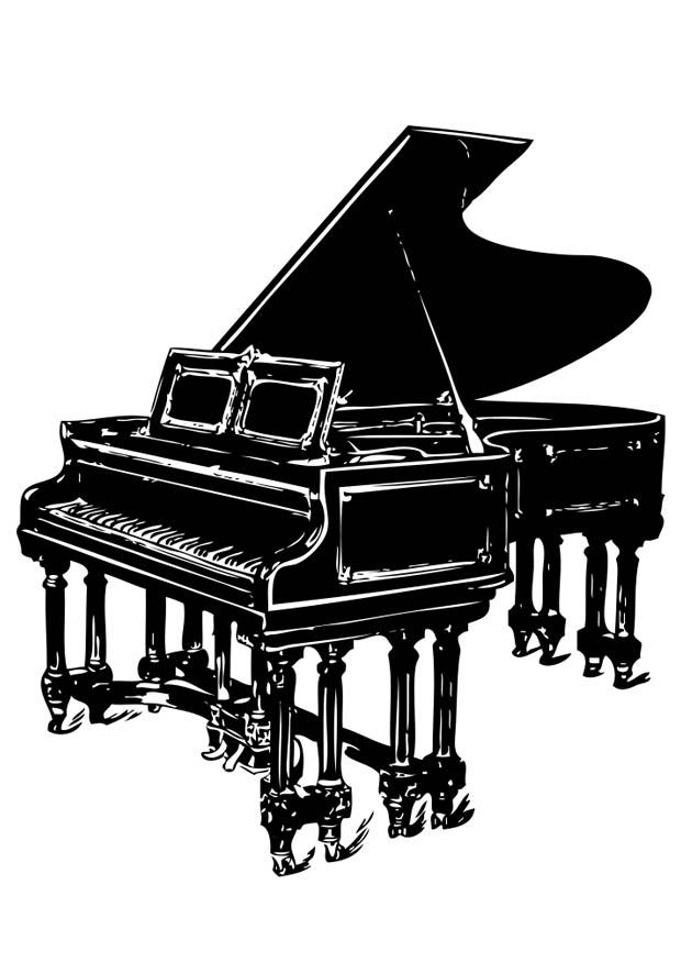 Kleurplaat vleugelpiano