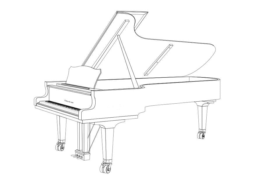 Kleurplaat vleugelpiano