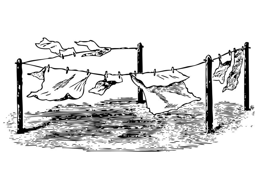 Kleurplaat waslijn
