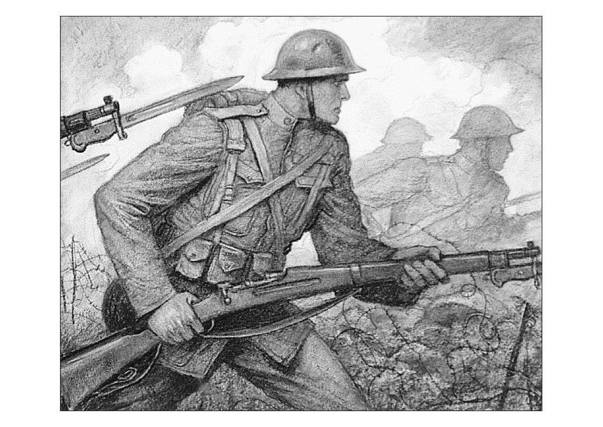 Kleurplaat wwi scene