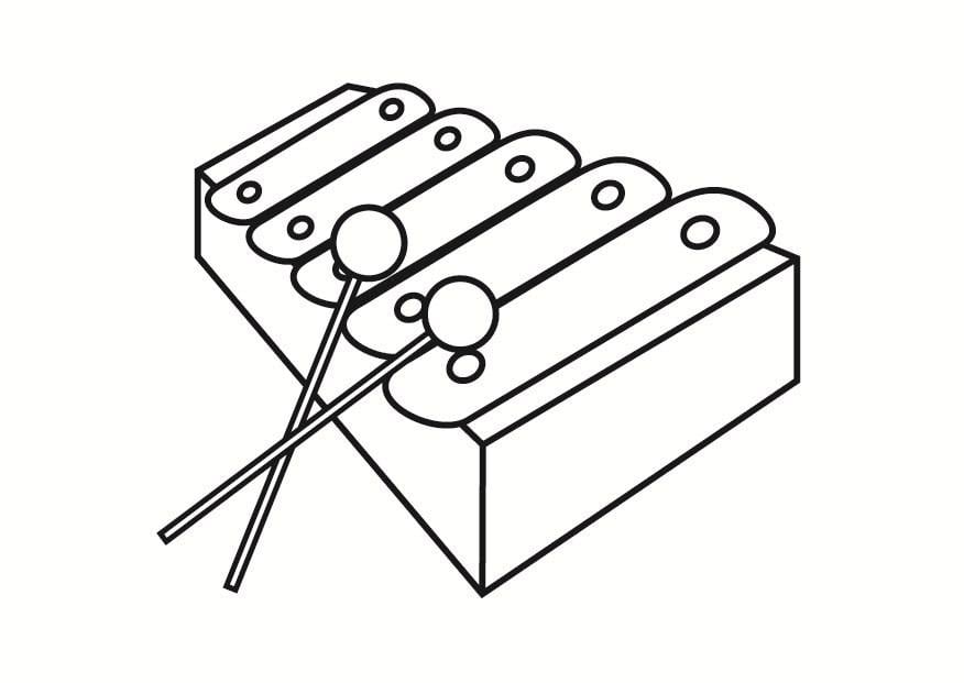 Kleurplaat xylofoon