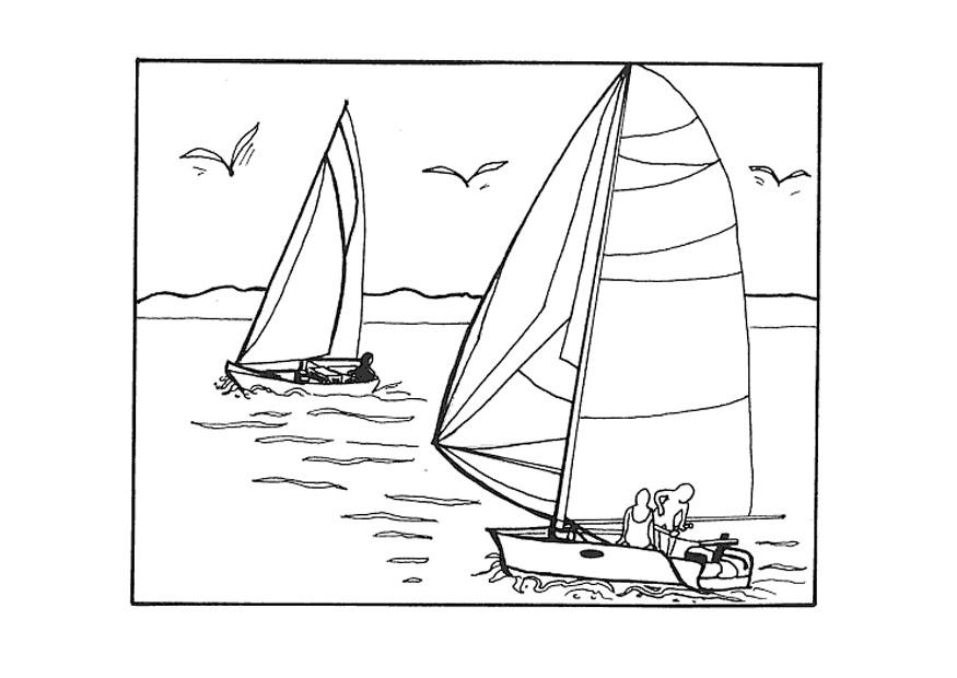 Kleurplaat zeilen