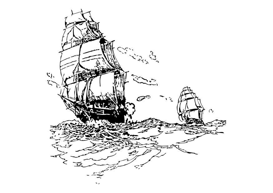 Kleurplaat zeilschepen