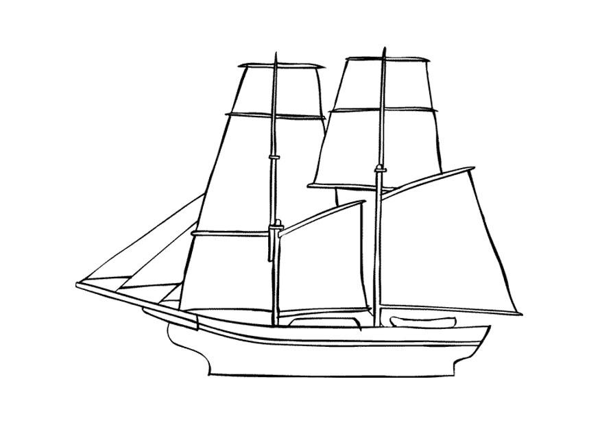Kleurplaat zeilschip