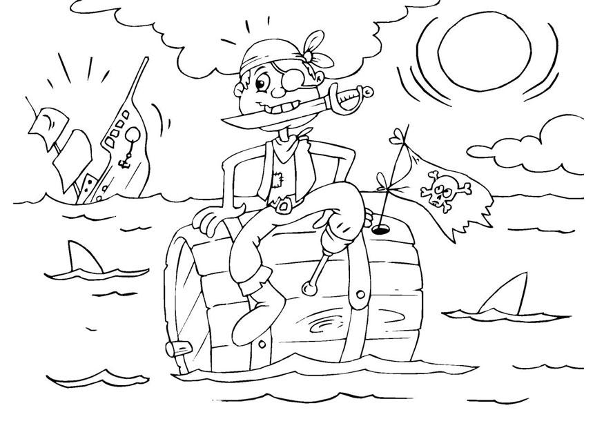Kleurplaat zinkend schip