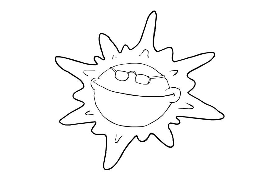 Kleurplaat zon