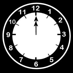 klok 12u Kleurplaat klok 12u