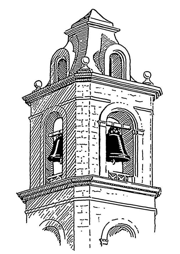 klokkentoren - belfort Kleurplaat klokkentoren - belfort
