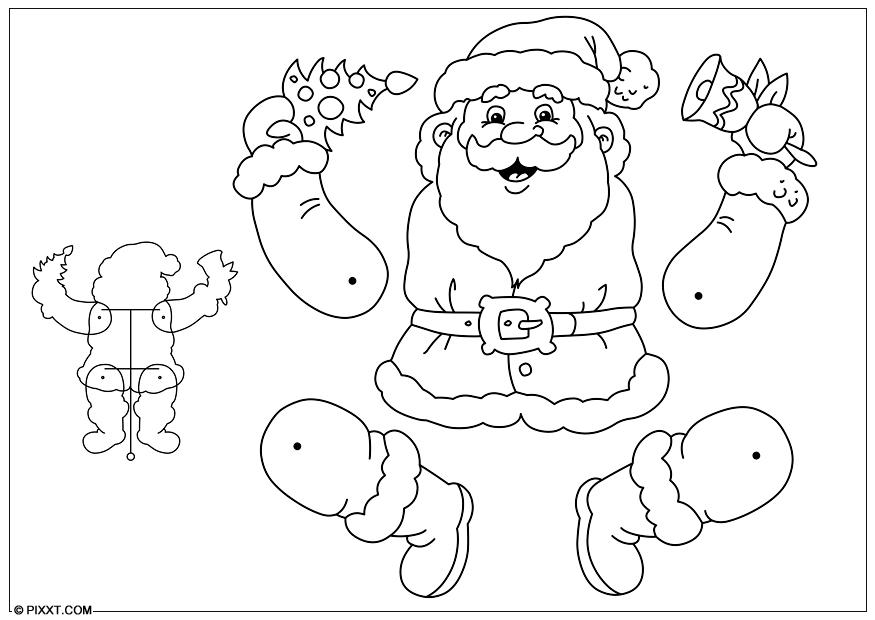 Knutselen kerstman trekpop