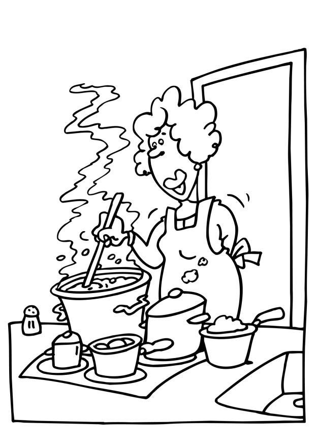 koken Kleurplaat koken
