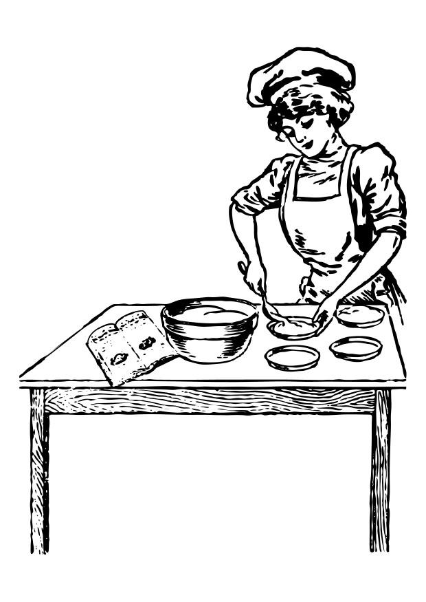 kokkin Kleurplaat kokkin