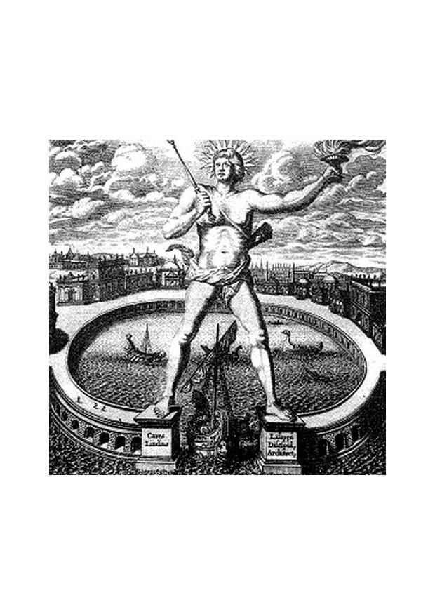 7 wereldwonderen - kolossus van rhodos Kleurplaat 7 wereldwonderen - kolossus van rhodos