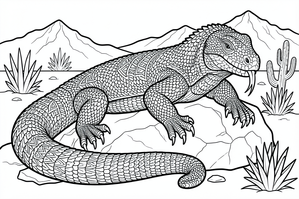 komodovaraan Kleurplaat komodovaraan