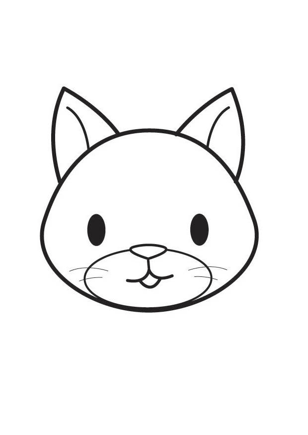 kop poes Kleurplaat kop poes