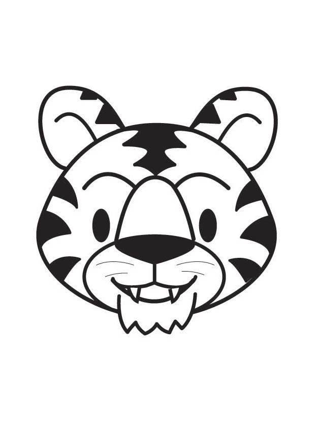 kop tijger Kleurplaat kop tijger