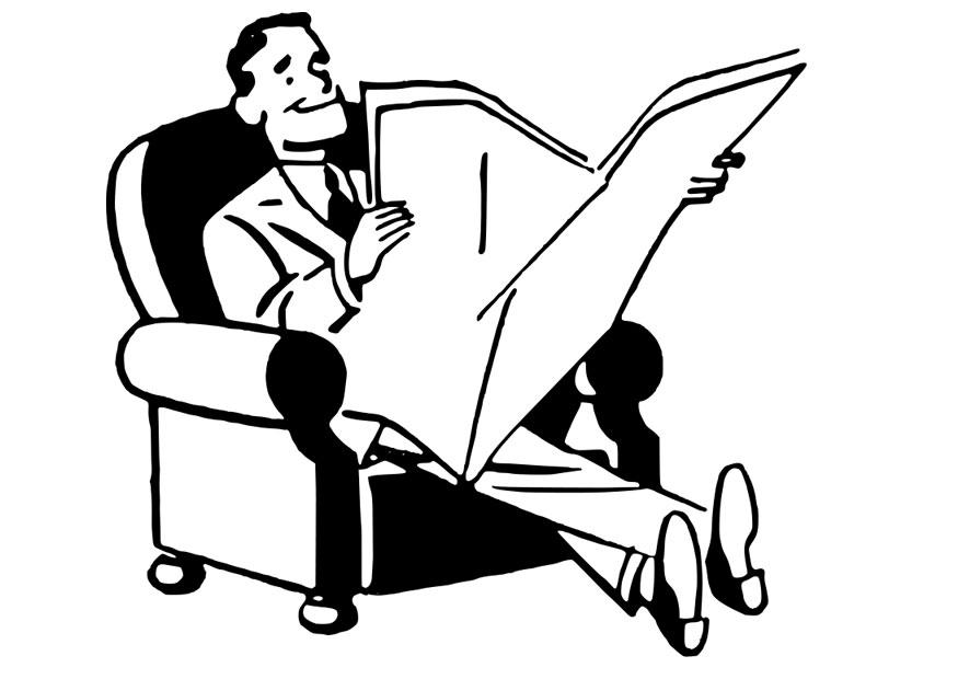 krant lezen Kleurplaat krant lezen