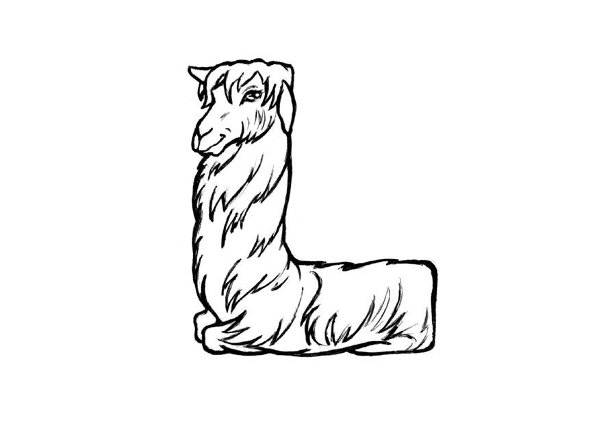 l-llama Kleurplaat l-llama