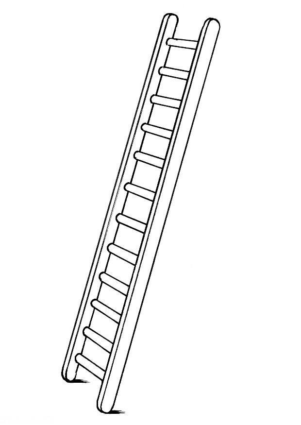 ladder Kleurplaat ladder